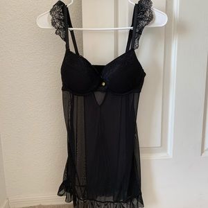 Jessica Simpson black baby doll lingerie top